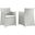 Junction Gray and White Arm Chair Outdoor Patio Wicker Set of 2