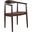 Juneau Walnut and Brown Leather Woven Accent Chair
