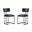 Juno Vegan Leather Metal Side Chair Set of 2 In Black