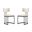 Juno Vegan Leather Metal Side Chair Set of 2 In Cream