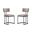 Juno Vegan Leather Metal Side Chair Set of 2 In Taupe