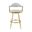 Justin 26 Inch Swivel Counter Stool with Gold Brushed Stainless Steel and Silver Fabric