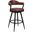 Justin 30 Inch Bar Height Swivel Vintage Coffee Faux Leather Barstool with Black Metal Legs