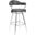 Justin 30 Inch Bar Height Swivel Vintage Gray Faux Leather Barstool with Brushed Stainless Steel Legs