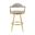 Justin 30 Inch Swivel Barstool with Gold Brushed Stainless Steel and Taupe Fabric