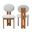 Kacela Boucle Fabric and Wood 2-Piece Dining Chair Set In Light Grey and Walnut Brown