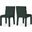 Kai Boucle Fabric Dining Chair Set of 2 In Green