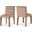 Kai Velvet Dining Chair Set of 2 In Beige