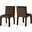 Kai Velvet Dining Chair Set of 2 In Brown