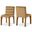 Kai Velvet Dining Chair Set of 2 In Saddle