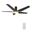 Kaj 48 Inch 5-Blade Flush Mount Smart Ceiling Fan with LED Light and Remote In Black and Gold