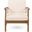 Kaleidoscope Acacia Wood Club Chair with Slat Paneling In Cream
