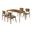 Kalia 5 Piece Wood Dining Set In Walnut Charcoal
