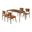 Kalia 5 Piece Wood Dining Set In Walnut Orange