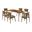 Kalia 7 Piece Wood Dining Set In Walnut Charcoal