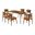 Kalia 7 Piece Wood Dining Set In Walnut Orange