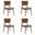 Kalia Dining Chair Set of 4 In Walnut and Charcoal