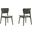 Kalia Upholstered Wood Dining Chair Set of 2 In Dark Gray