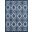 Kalinda Rustic Vintage Trellis 5 x 8 Area Rug In Moroccan Blue and Ivory