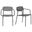 Kalmar Stackable Outdoor Armchair Set of 2 In Dark Gray