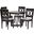 Kara Wood 5 Piece Dining Set In Grey and Dark Brown