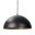 Karina 36 Inch Round Matte Black Hammered Metal Dome Pendant Light In Black