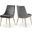 Karina Velvet Dining Chair Set of 2 In Grey/Gold