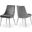 Karina Velvet Dining Chair Set of 2 In Grey/Chrome
