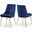 Karina Velvet Dining Chair Set of 2 In Navy/Gold