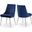 Karina Velvet Dining Chair Set of 2 In Navy/Chrome