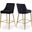 Karina Velvet Stool Set of 2 In Black/Gold