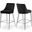 Karina Velvet Stool Set of 2 In Black/Chrome