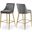 Karina Velvet Stool Set of 2 In Grey/Gold