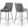 Karina Velvet Stool Set of 2 In Grey/Chrome