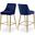 Karina Velvet Stool Set of 2 In Navy/Gold