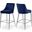 Karina Velvet Stool Set of 2 In Navy/Chrome