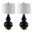 Karlen Black and Gold Leaf Table Lamp Set of 2