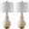 Karlen Cream and Gold Leaf Table Lamp Set of 2