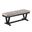 Karol Dining Bench In Beige Fabric and Weathered Gray Wood