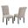 Karol Dining Chairs Set of 2 In Beige Fabric and Weathered Gray Wood