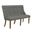 Karol Large Tufted Seats Dining Bench In Gray Linen Fabric and Walnut Wood Base