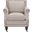Karsen Taupe and Dark Cherry Finish Club Chair with Brass Nailhead Detail