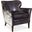 CC Kato Black and White Leather Club Chair with Salt Pepper Brindle