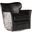 CC Kato Black Leather Swivel Chair With Salt Pepper Hoh