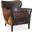 CC Kato Brown and Gold Leather Club Chair with Dark Brindle