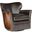 CC Kato Brown Leather Swivel Chair With Dark Hoh
