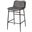 Kavalan 33.5 Inch Total Height Ebony Leather Seat Black Metal Frame Counter Stool