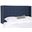Keegan Navy Linen Tufted Winged Full Headboard with Silver Nailhead Detail