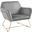 Keira Gray Velvet Accent Chair With Metal Base