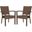 Kelda Brown Stacking Arm Chair Set of 2